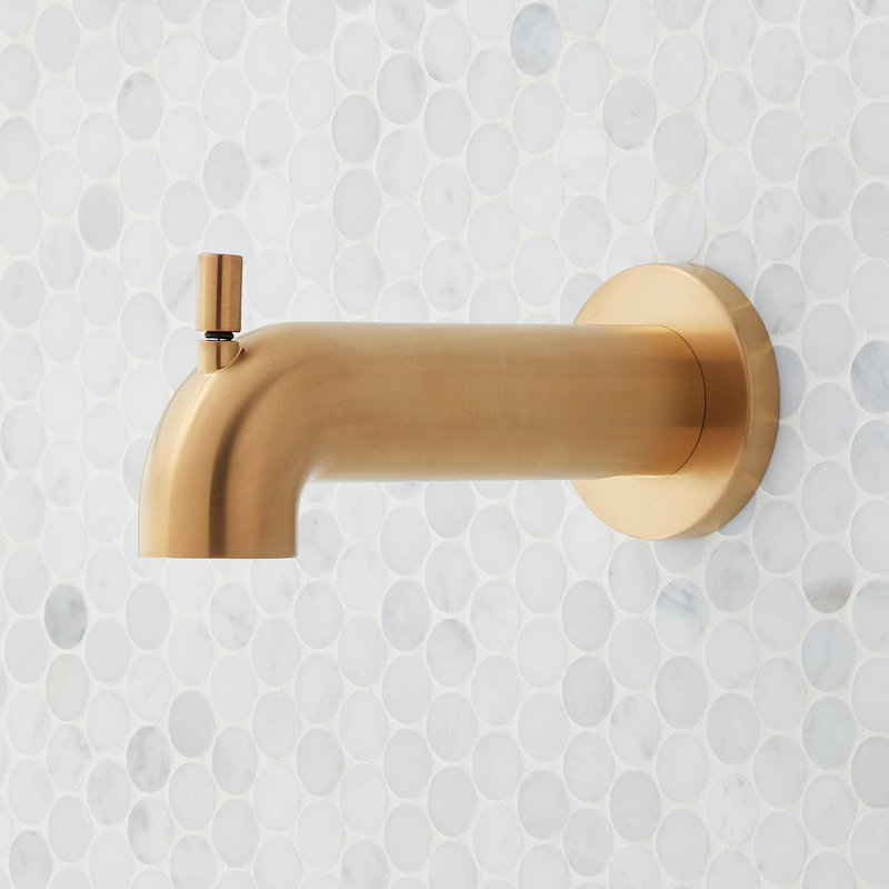 Vassor Pressure Balance Tub and Shower System - Brushed Gold, Brushed Gold