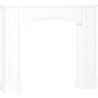 Modern Fireplace - White, 29" Internal Width, Decorative Element, 45.25" Wide Display Place, Easy To Scrub And Polish, Tipping, Electric Use Mantelpiece Interior Property, Exhibition Stand, Rinse,