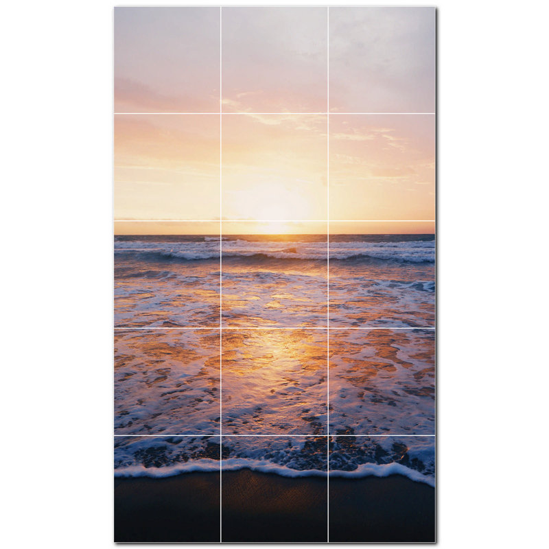 Murale décorative en céramique 12 po x 12 po Sunset