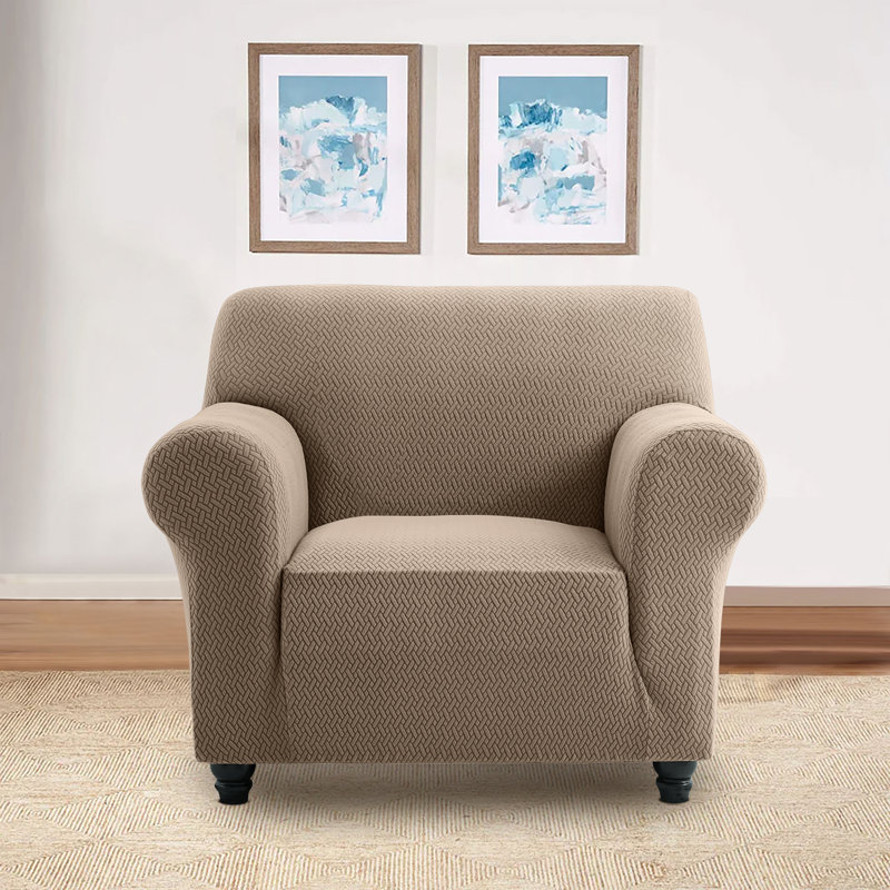 High Quality Stretchable Spandex Sofa Cover , 1 Seater, Coffee