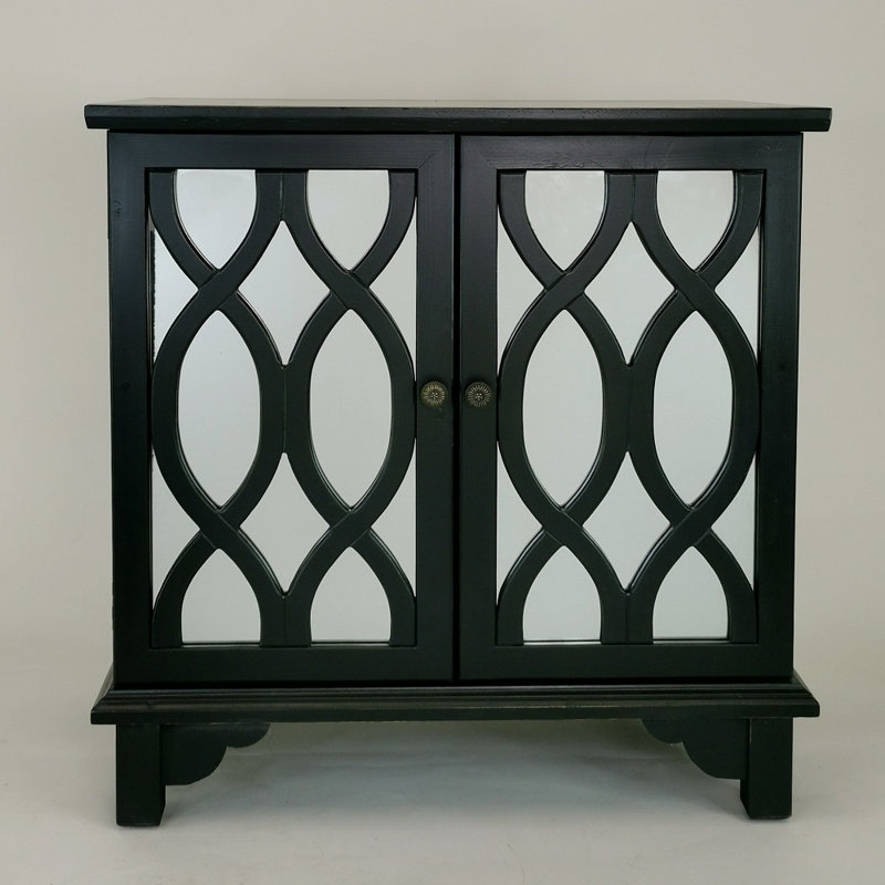 Elowen Accent Cabinet, Black Lacquer