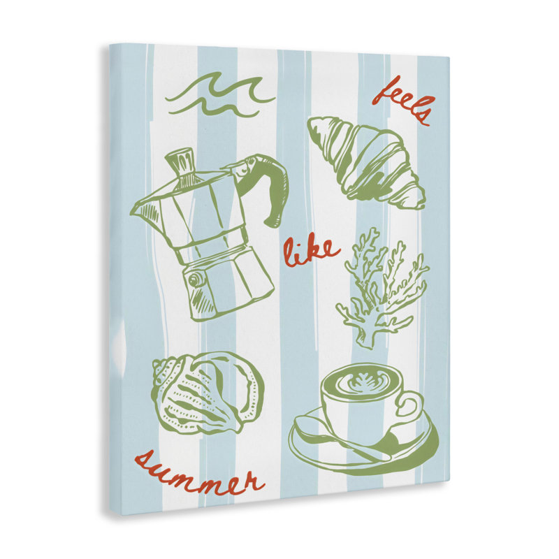 «Feels Like Summer» sur toile rayée, design par The Prints Vibe, 20 x 16