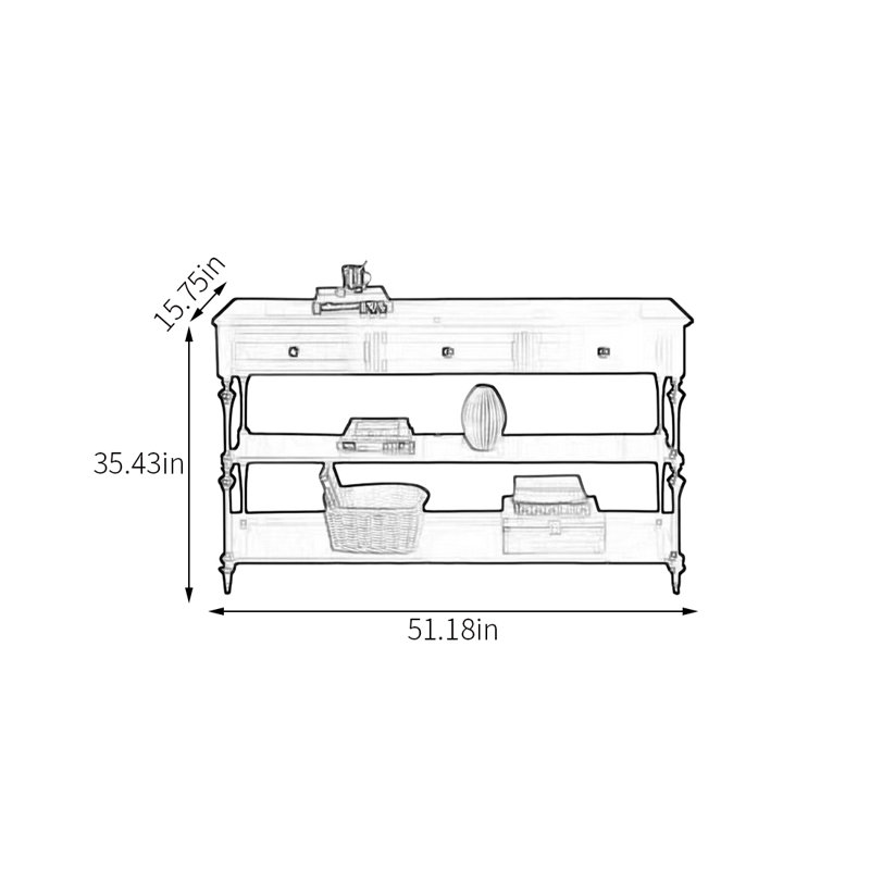 Tanicia 47.24'' Console Table, 35.43" H x 51.18" W x 15.75" D