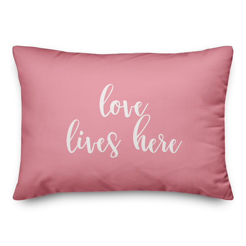  Coussin Love Lives Here, Rose