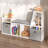 Sydonie 43.3" Reading Nook Bench, Bookcase with Seat Cushion, 6-Cubby Book Shelf Storage Organizer