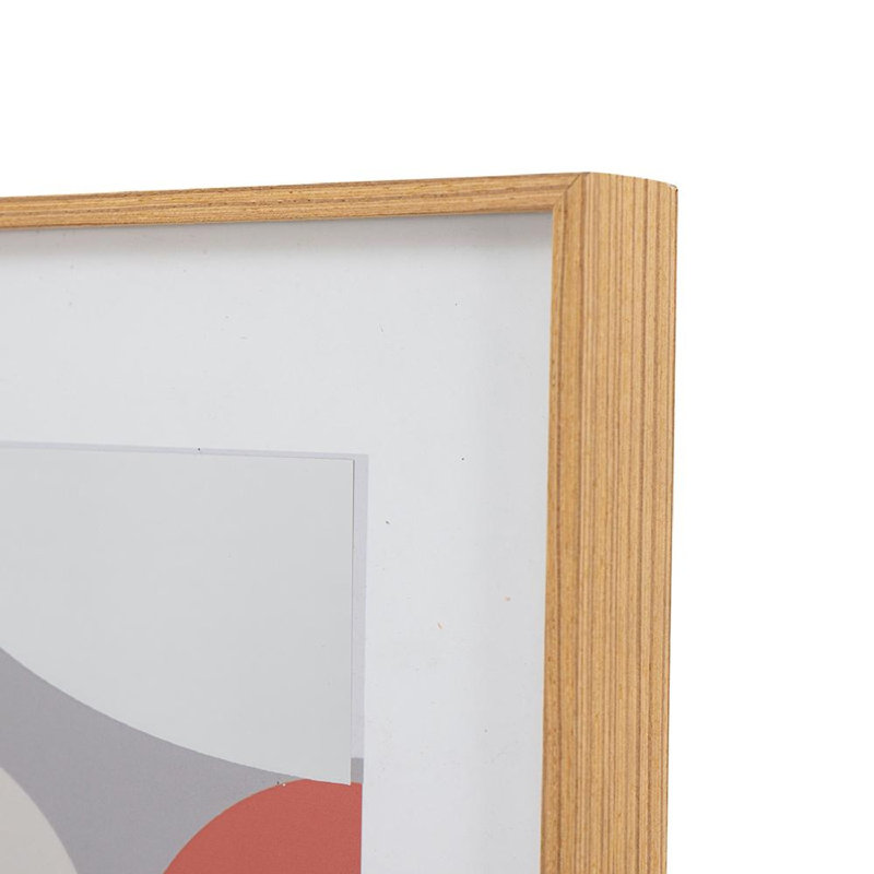 Multicolor Abstract Geometric Framed Mirror Art 23.8" x 33.6"