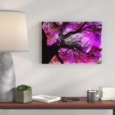Purple Abstract Tree - Wrapped Canvas