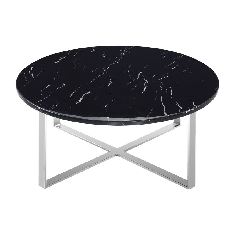 Table basse Rosi, Noir, Argent argent