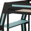 Lit superposé double au-dessus de double avec bureau et bande lumineuse à DEL, cadre de lit superposé en bois avec tablettes et USB, œillet à câble-948330924