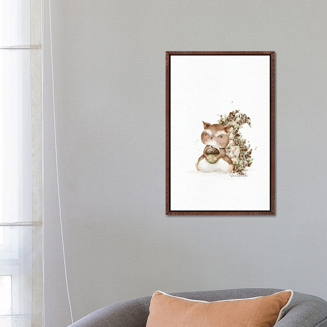 Florales Eichhörnchen von Sanna Sjöström - Galerie-verpackte Leinwand Giclée auf Leinwand