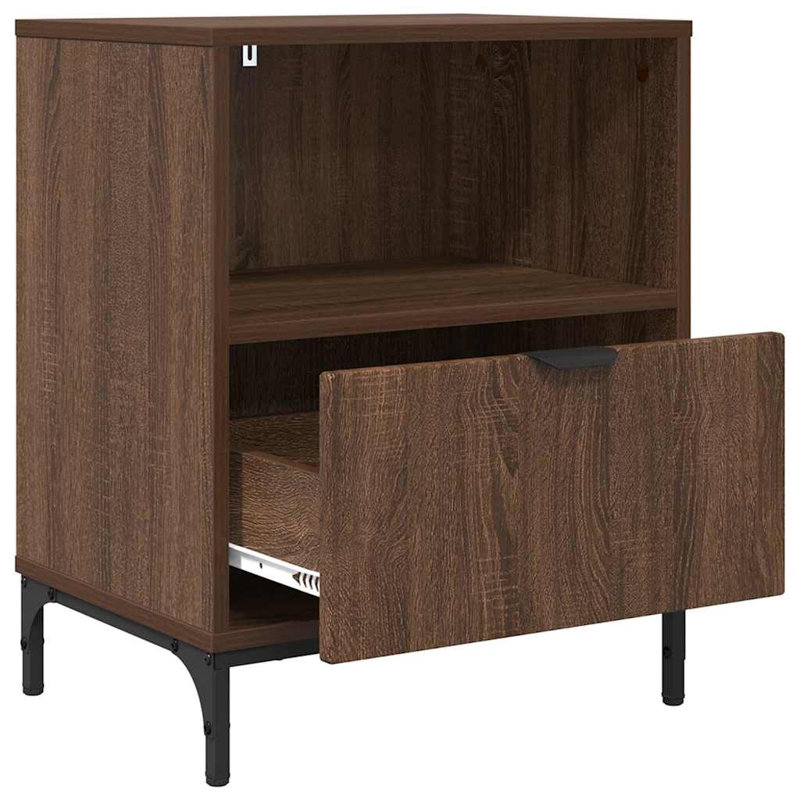 Bedside Table , Brown Oak