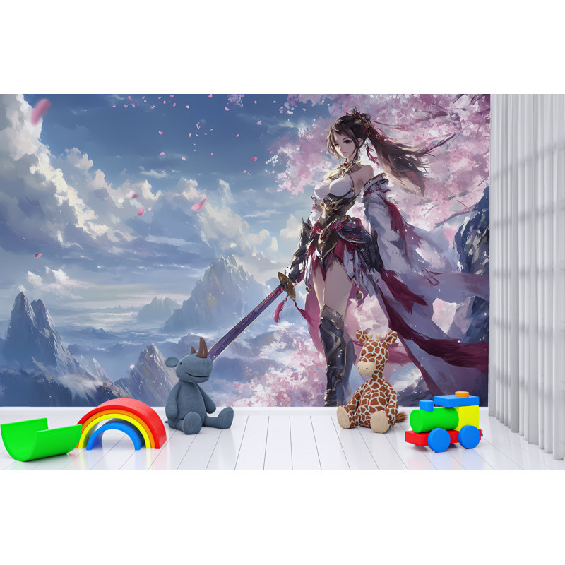 Murale Fantasy Princess Warrior Princess, L 144 po x l 100 po, Non tissé