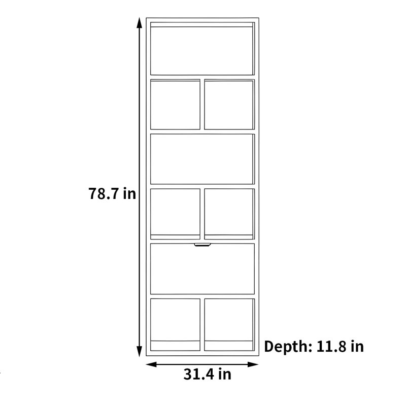 Goode, (5 tablettes) H 78,7 po x l 31,4 po x P 11,8 po