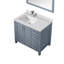 Meuble-lavabo 36 po X P 22 po D, dessus en quartz blanc décalé à gauche, ensemble de robinet et Miroirs-1508959580