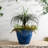 19.5"D Set Of 2 Round Cobalt Blue Faux Ceramic Pot Plastic Planter-378572066-378572062
