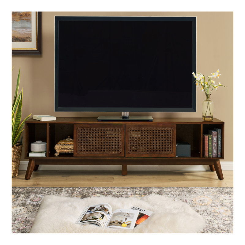 Meuble télé 67,9 po Mid-Century Modern Rattan