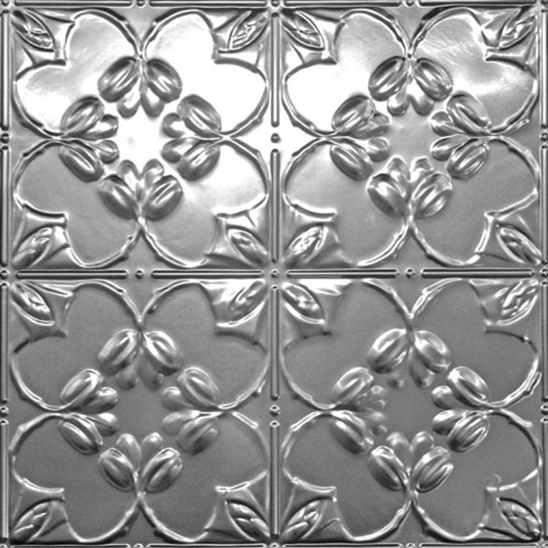 Tuile de plafond cloutée en étain lilas 2 pi x 2 pi, Acier non fini