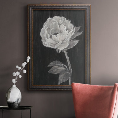 " Black And White Flowers II " Painting Print