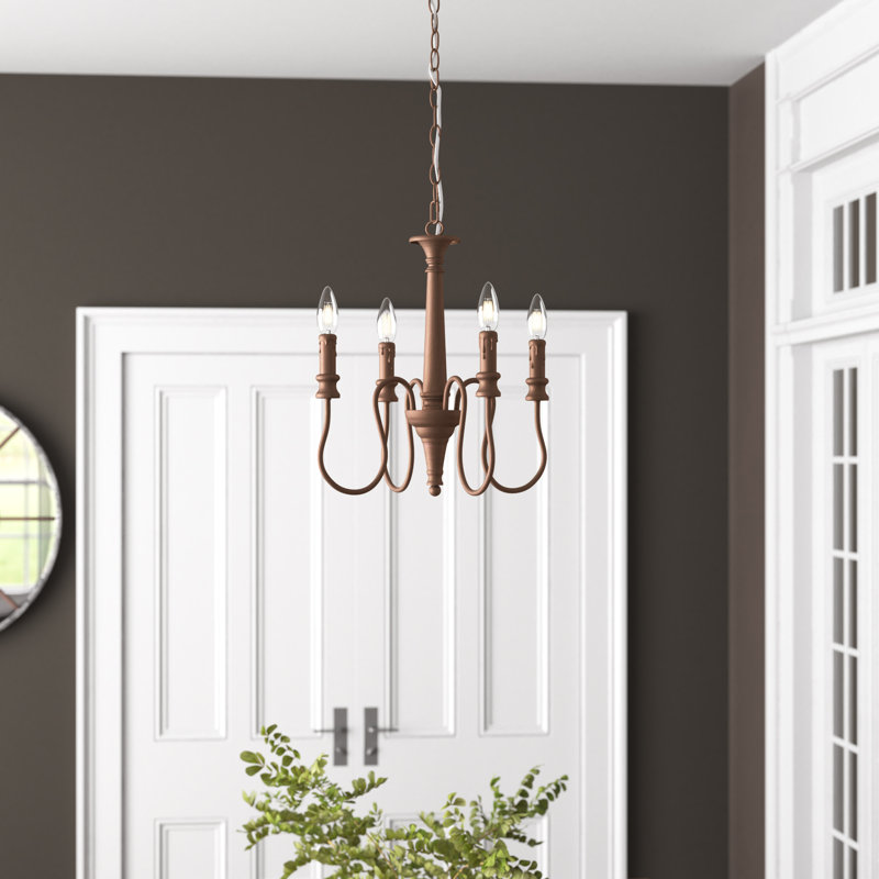 Aurianne Candle Style Traditional Chandelier, Weathered Oak, 81" H x 17" W x 17" D