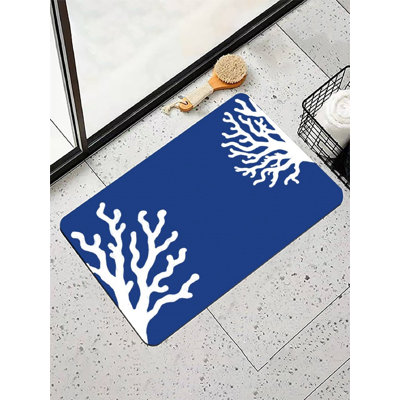 Tapis de bain blanc de style corail blanc, 16 po x 24 po