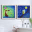 Happy Fox - Ensemble de 2 encadrements d'art textuel sur toile-1063643292-1063643299