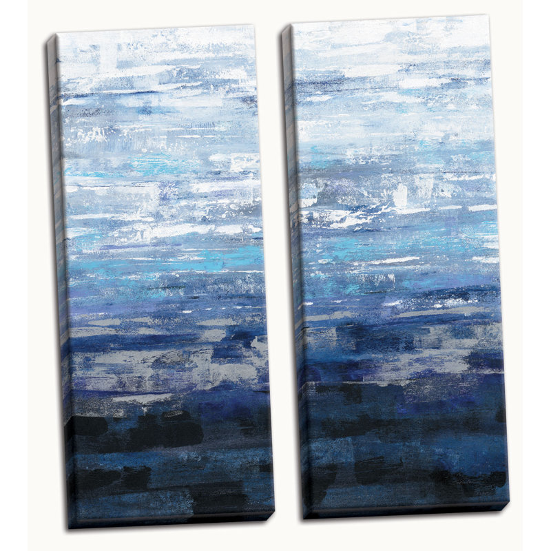 « islandais wave ii & iii », ensemble de 2 reproductions de peintures à l’acrylique, Toile tendue