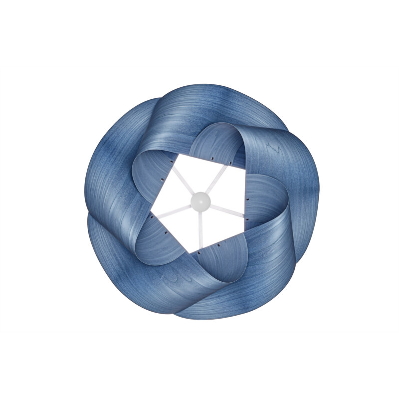 Swirl 1 - Light Pendant, Blue, Matte White, E26