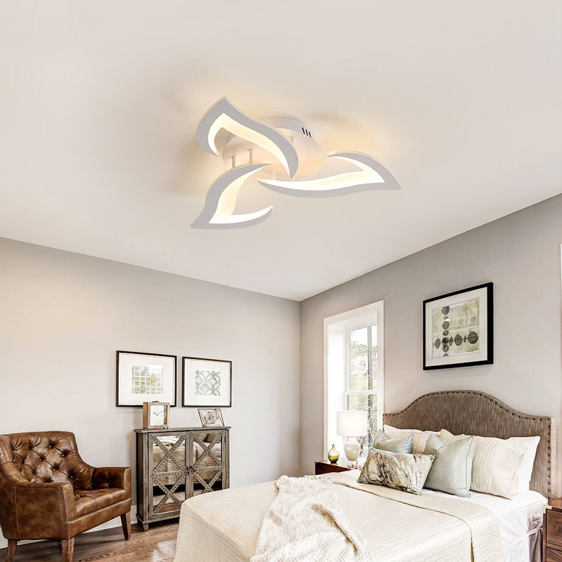 Brianie 33W 3-Head Led Flush Mount Ceiling Light, White, Warm Light 3000K