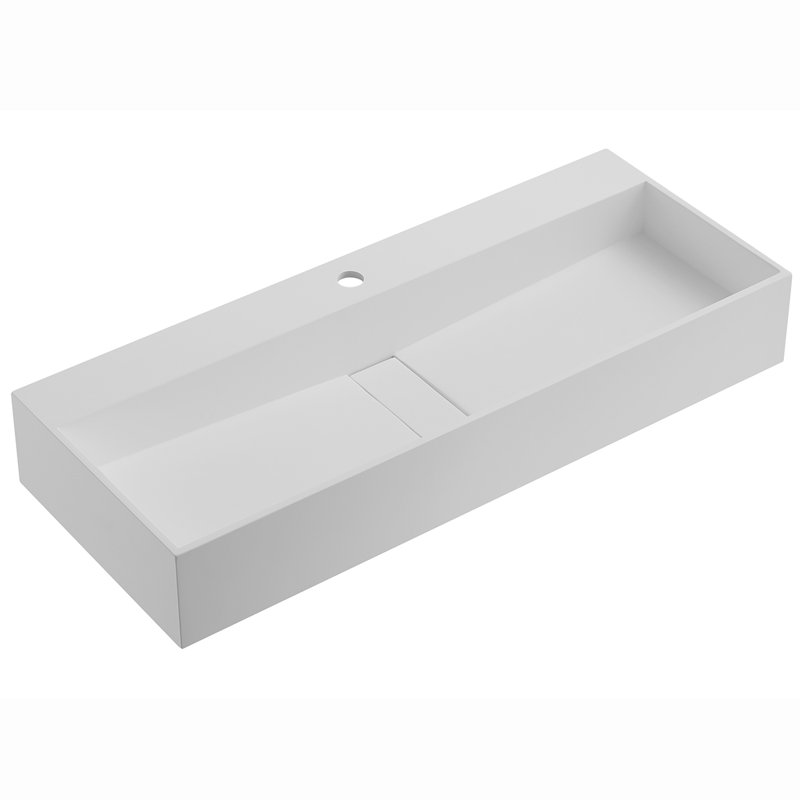 32 in. Wall-Mount or Countertop Bathroom Hidden Drain Sink with Single Faucet Holes, White