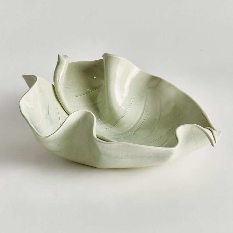 Villa Ceramic Decorative Tray, Large, Green