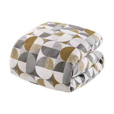 9 Pcs Gold King Comforter With Mid - Century Design Innovation, Overfilled Down Alternative For Coziness, Removable Cover And Decorative Pillows Non Scratch Zippers Flair, Comfort,