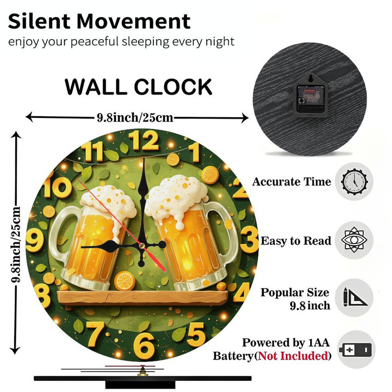horloge chopes à bière
