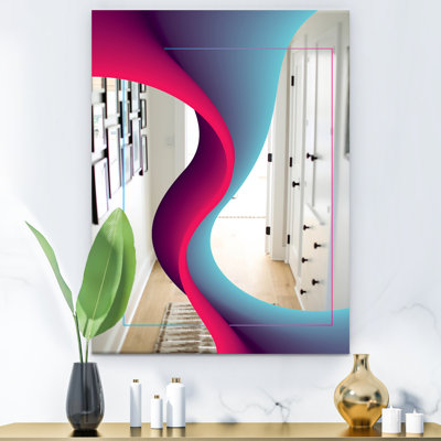Nebulous Waves 4 Mid-Century Wall Mirror