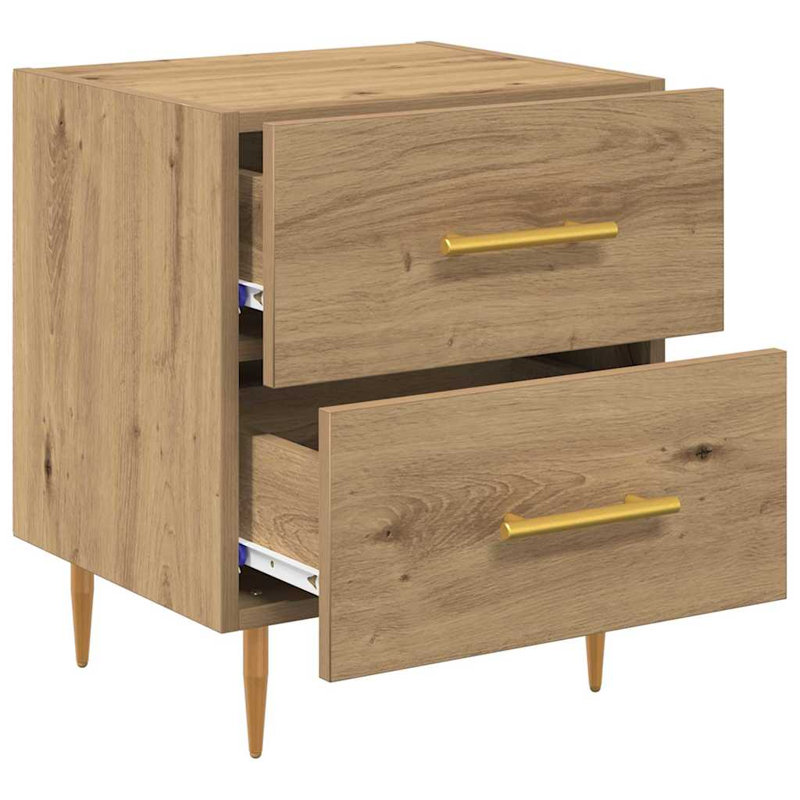 40cm W Manufactured Wood Bedside Table, Artisan Oak