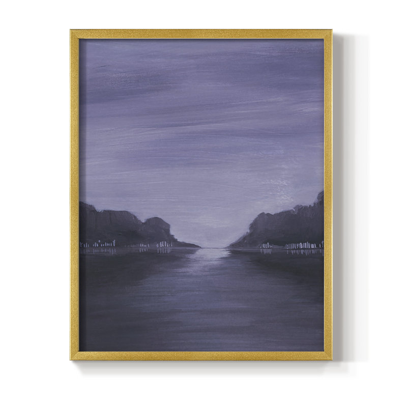 Amethyst Moonlight I Framed Print - Solid Wood, Gold, 14" H x 11" W