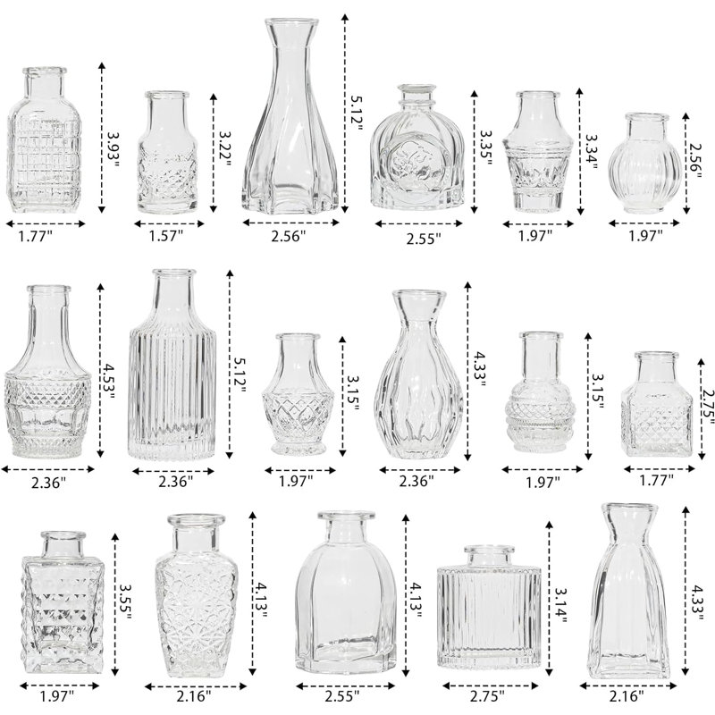 Vase de table en verre Artiana, Transparent