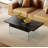 43.3-inch coffee table with height-adjustment function (with storage space) combines rustic style with tempered glass, space-saving design, multiple color options, suitable for living room and office, Natural Wood-244414335