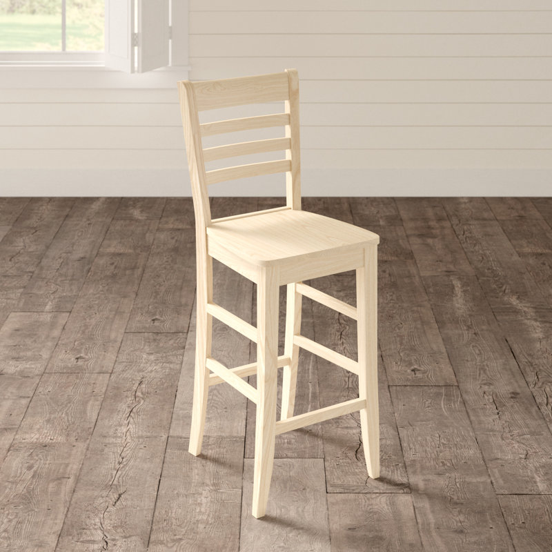 Cargin Havener Solid Wood 30" Bar Stool, Unfinished
