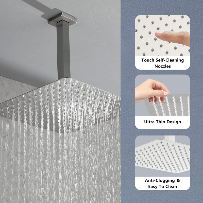 Rain Fixed Shower Head, Brushed Nickel