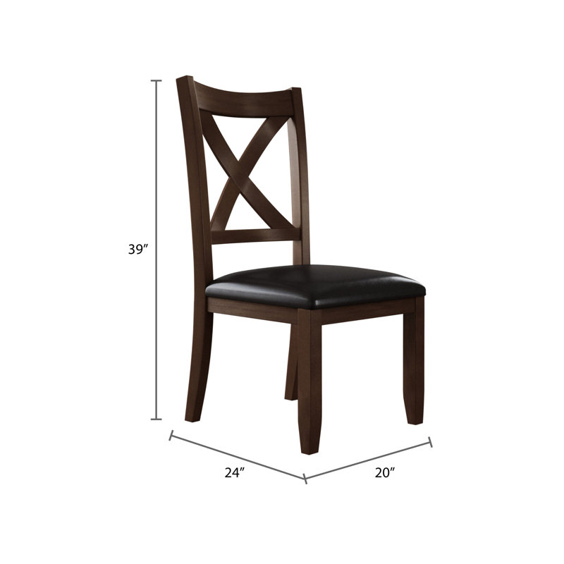Chaise en bois massif Pettry (ensemble de 6)