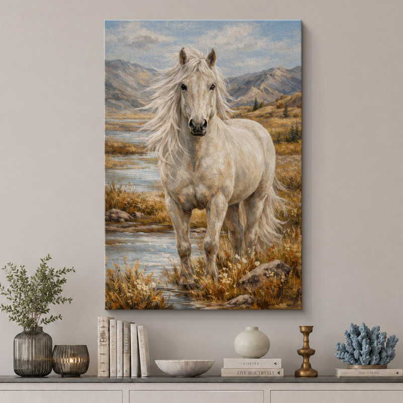 «White Horse Mountain Meadow», reproduction d'art sur toile encadrée, 18" H x 12" W x 1.5" D, Wrapped Canvas