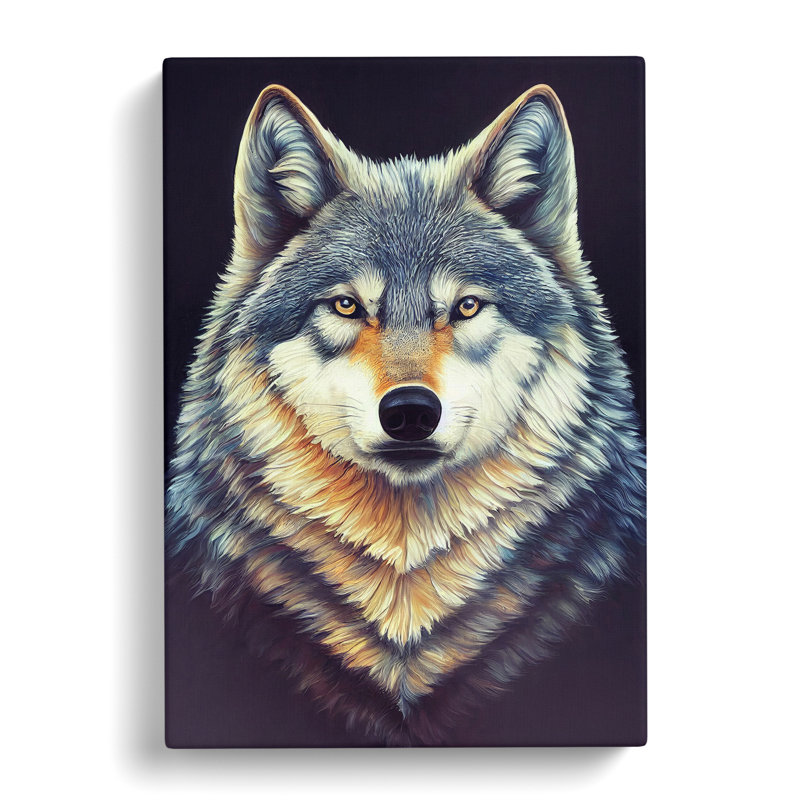 Face Of A Wolf No.4 - Wrapped Canvas Print, 60cm H x 40cm W x 3cm D