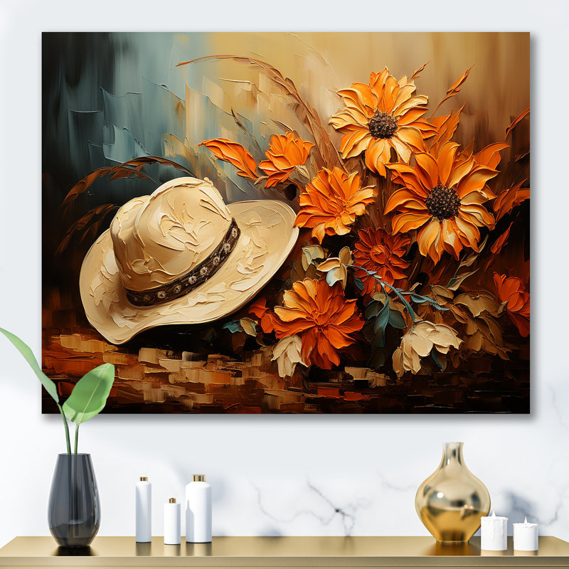 Autumn Cowboy Hat I - Cowboys, art mural, Toile tendue, H 30 po x l 40 po x P 1,5 po