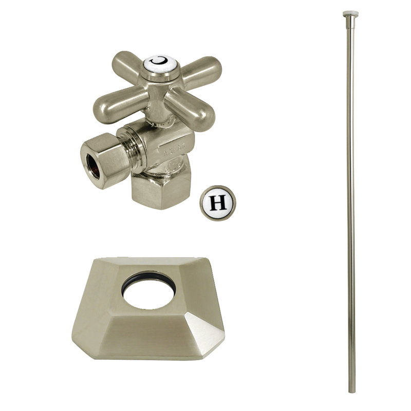Kingston Brass Trapeze Traditional Plumbing Toilet Trim Kit With Flange, Brushed Nickel