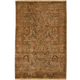 Oriental Area Rug in Camel/Green/Rust