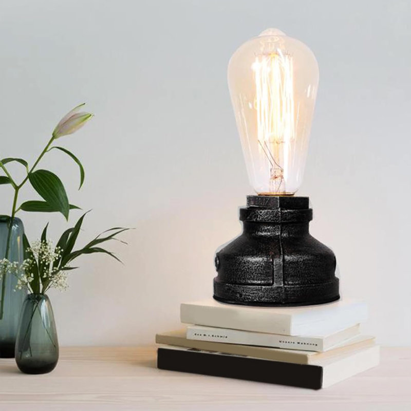 Antoinese Metal Lamp Base Lamp, Brushed Silver