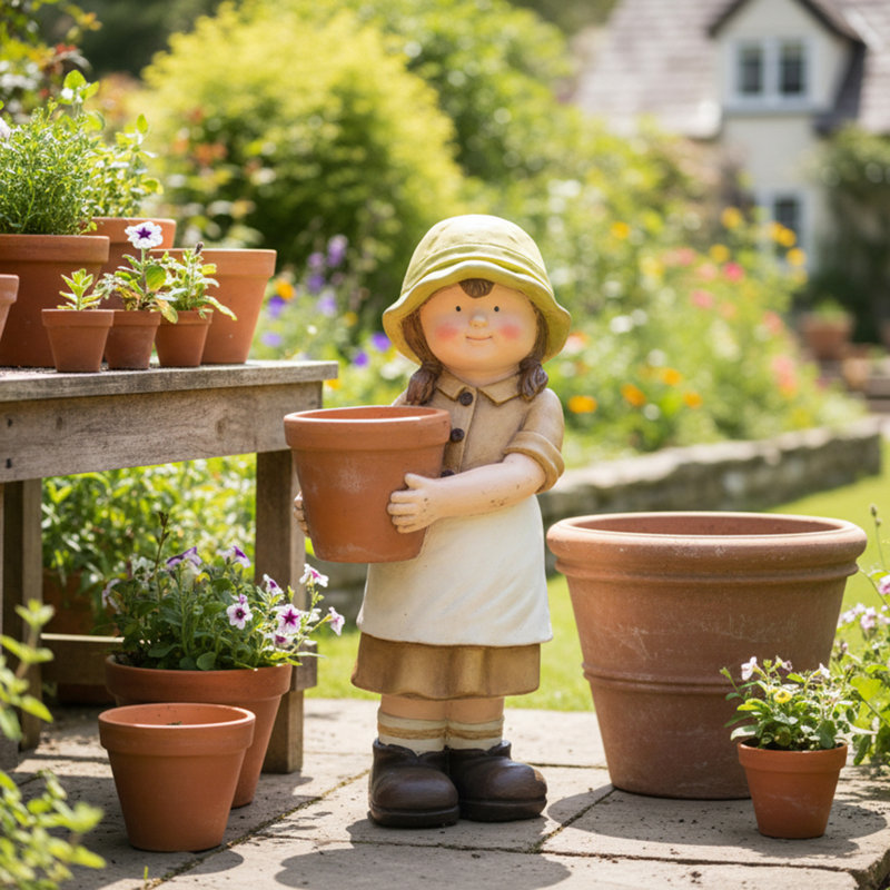 Magnésie jardinière tenant une jardinière