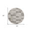 Tapis rond 8 po beige et gris