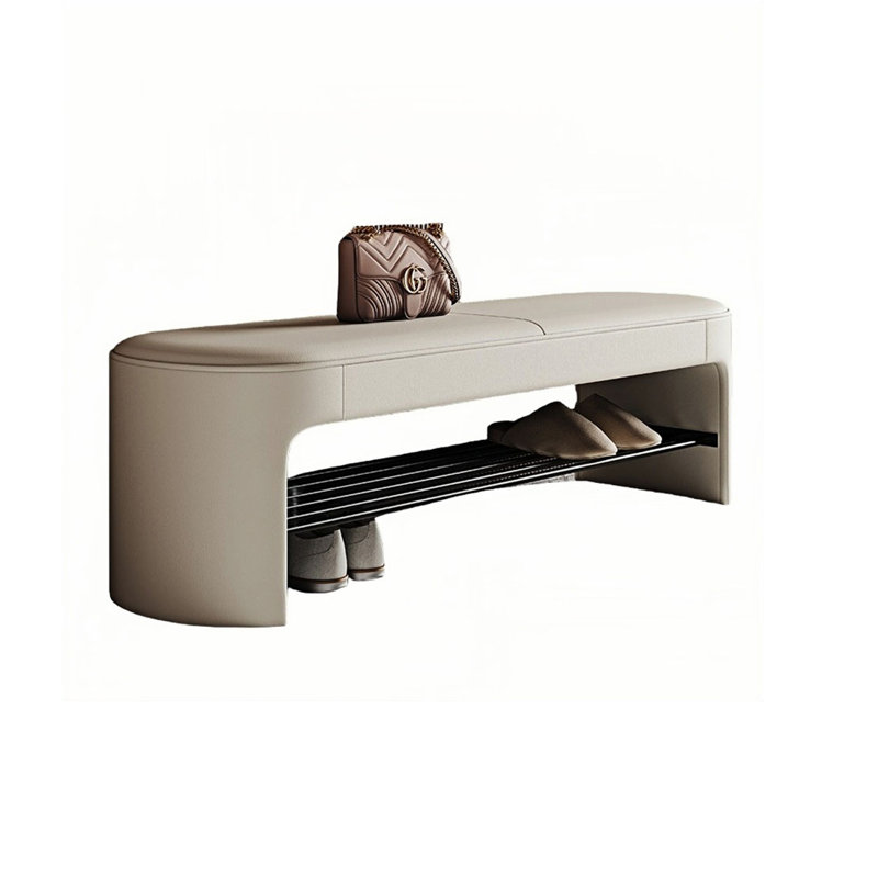 Banc de rangement Maikali, Crème