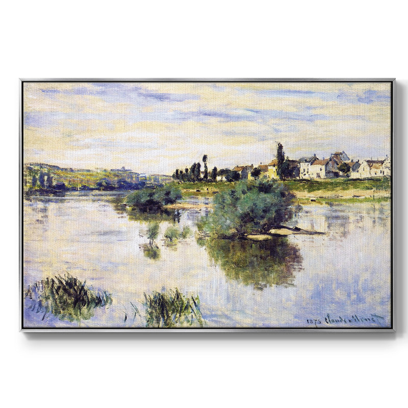 La seine à Lavacourt, 1878, reproduction d'art sur toile, Argent, H 25 po x l 37 po x P 2 po